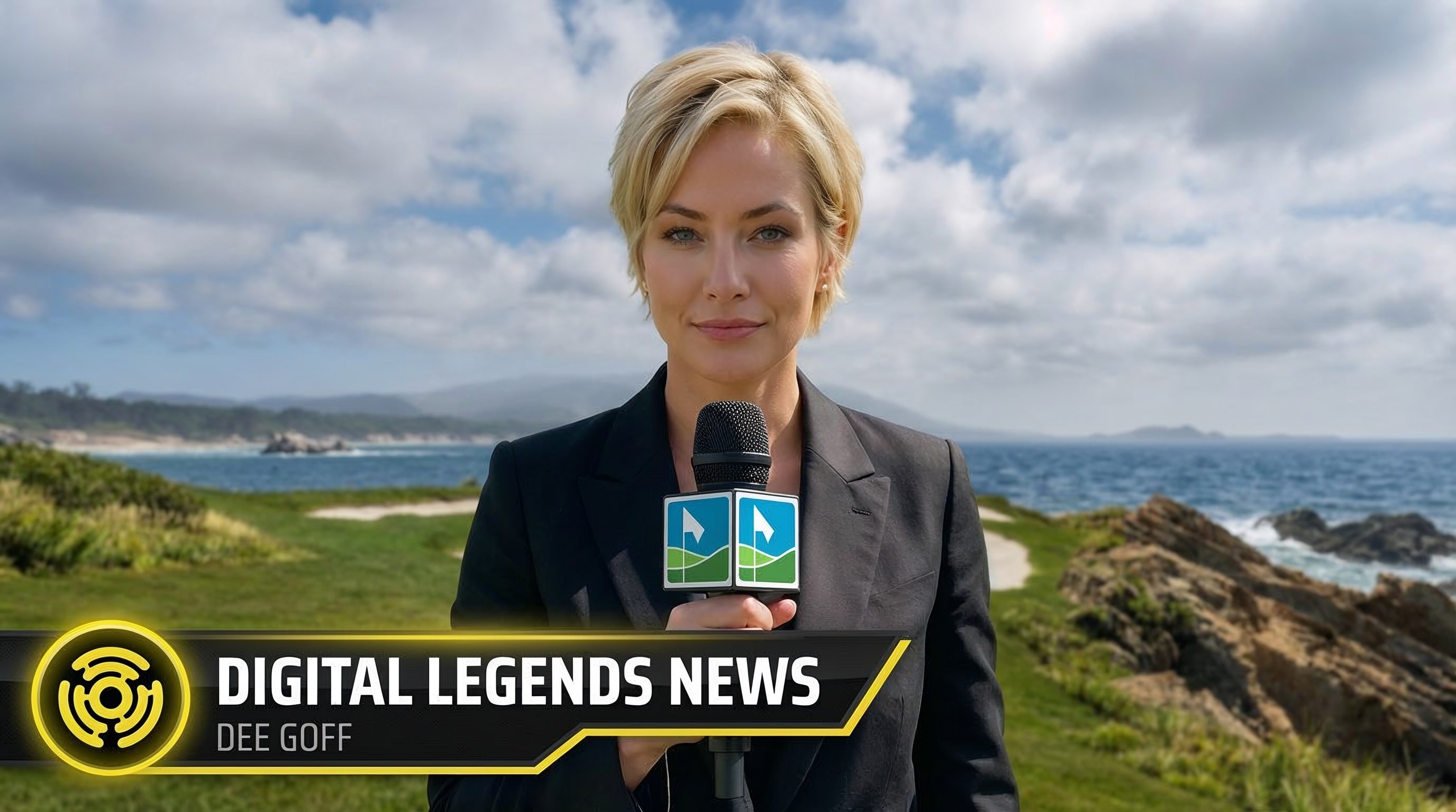 Deeanna Goff reporting on a coastal golf course